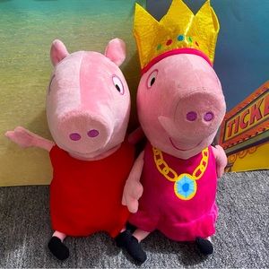 Princess Peppa Pig Oink Oinking Plush 8" Lot Of Peppa Pig Plushes 2003